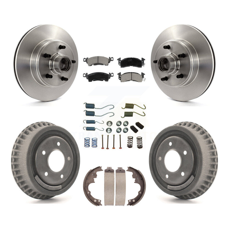 Front Rear Disc Brake Rotors Hub Assembly Ceramic Pads And Drum Kit (7Pc) For Chevrolet Astro GMC Safari K8C-102743