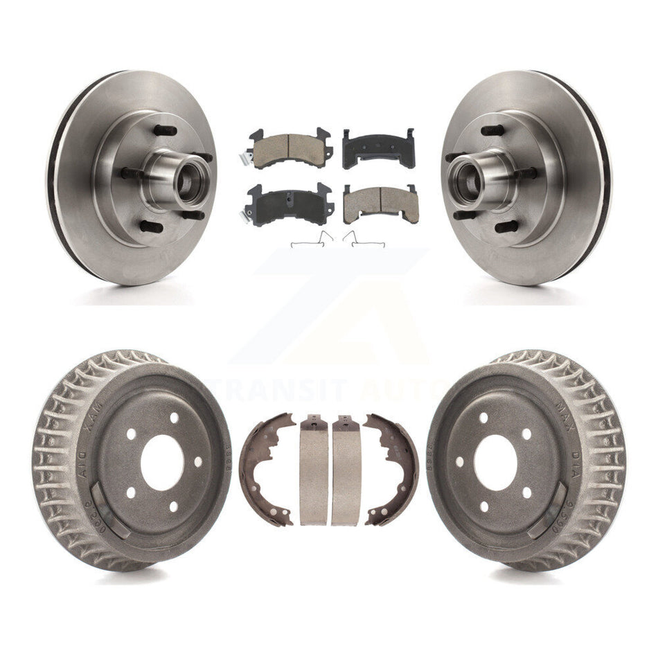 Front Rear Disc Brake Rotors Hub Assembly Ceramic Pads And Drum Kit For Chevrolet S10 GMC Sonoma Jimmy Blazer K8C-102757