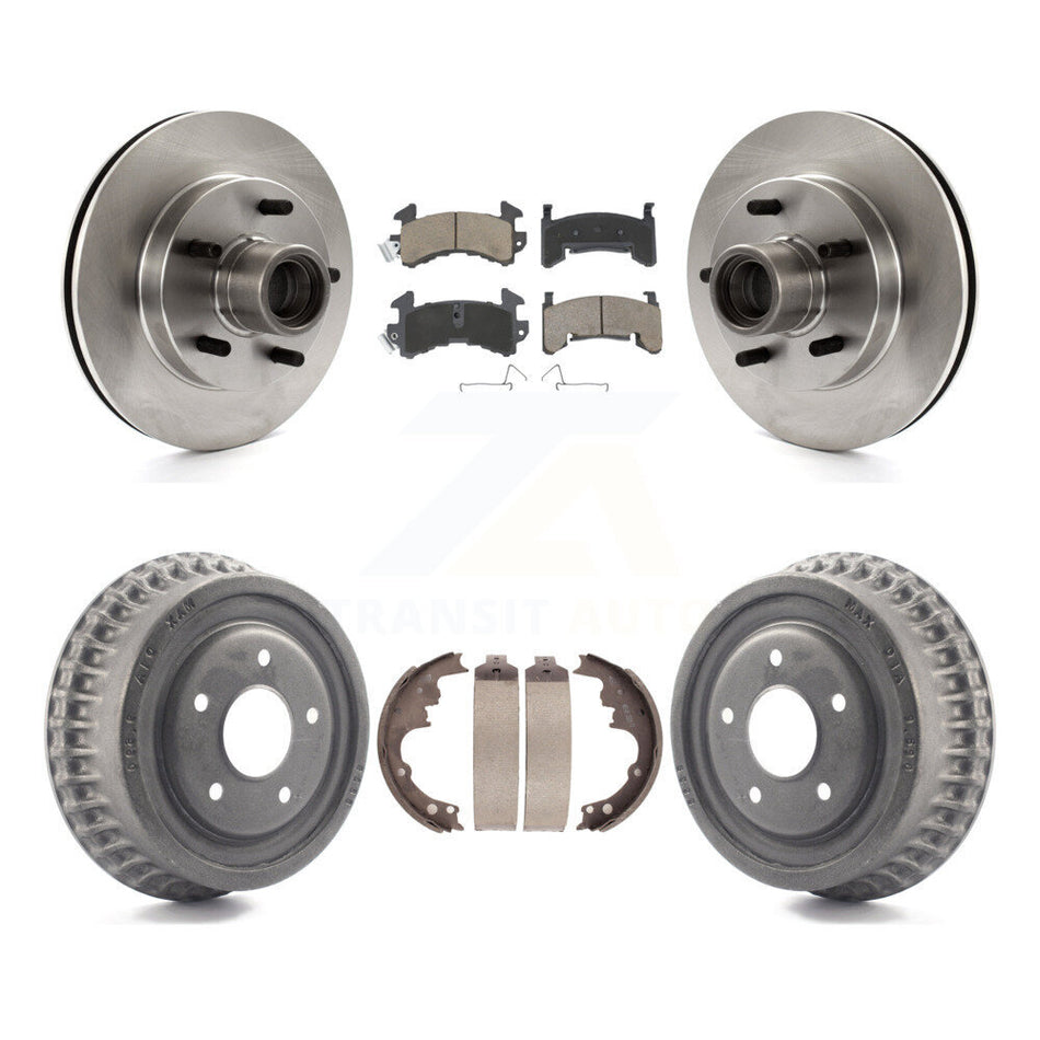 Front Rear Disc Brake Rotors Hub Assembly Ceramic Pads And Drum Kit For 1991-1991 GMC Sonoma Chevrolet S10 Blazer S15 Jimmy With ABS Tone Ring RWD K8C-102759