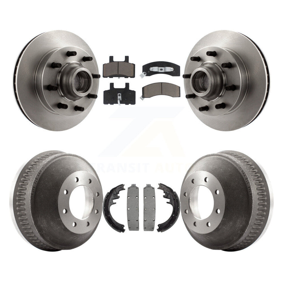 Front Rear Disc Brake Rotors Hub Assembly Ceramic Pads And Drum Kit For Chevrolet C2500 C1500 Suburban GMC K8C-102779