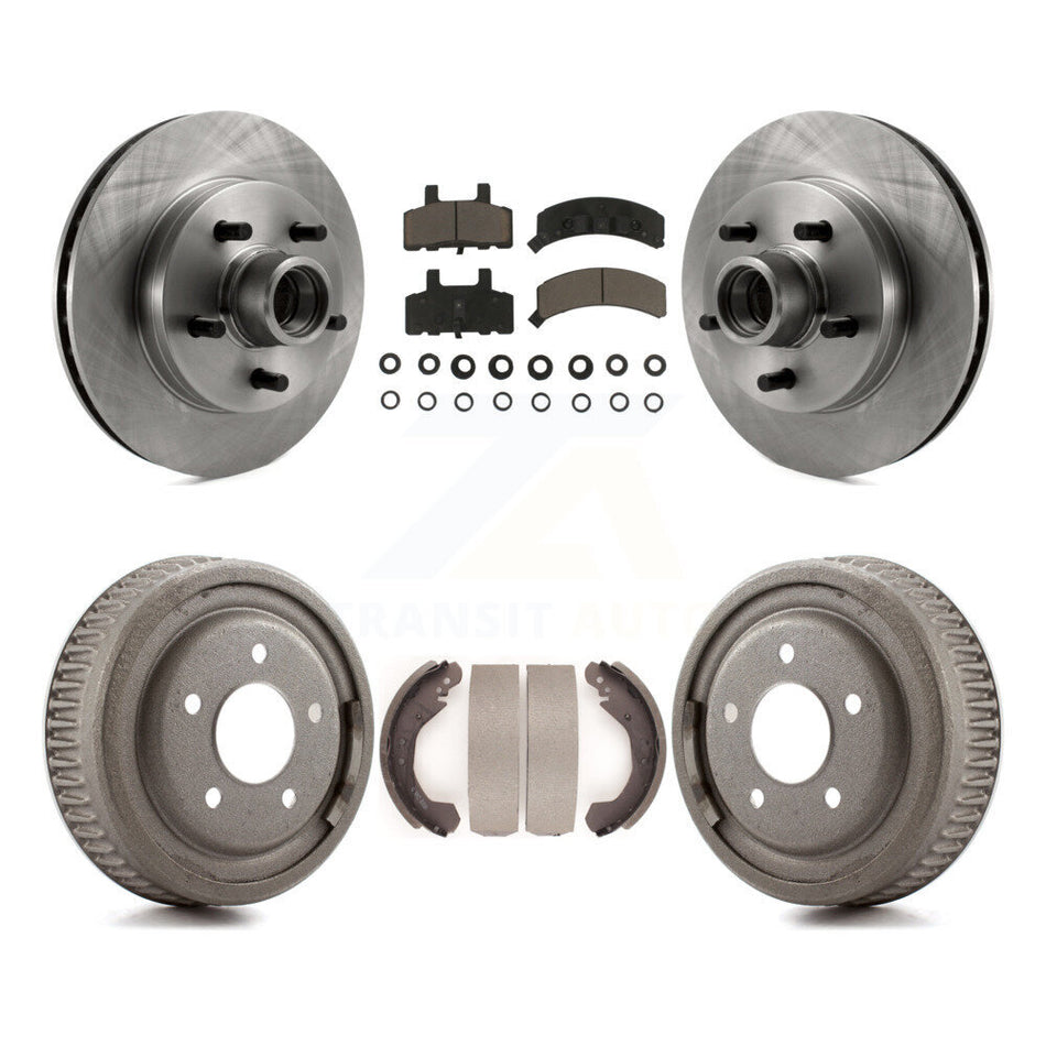 Front Rear Disc Brake Rotors Hub Assembly Ceramic Pads And Drum Kit For GMC Yukon K8C-102783
