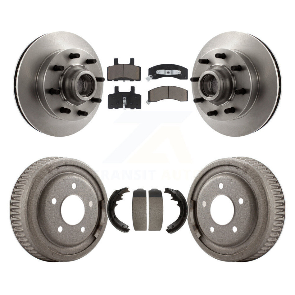 Front Rear Disc Brake Rotors Hub Assembly Ceramic Pads And Drum Kit For GMC Yukon Chevrolet C1500 Suburban K8C-102785