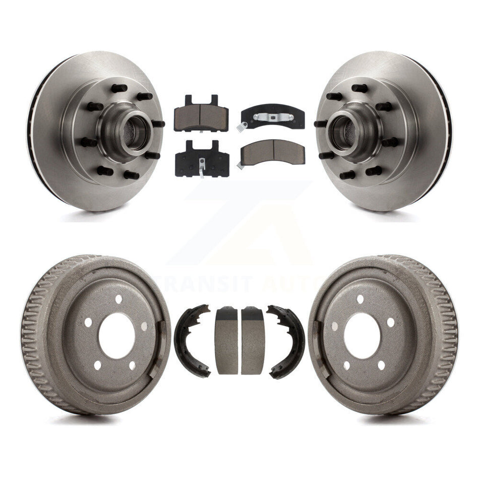 Front Rear Disc Brake Rotors Hub Assembly Ceramic Pads And Drum Kit For GMC Yukon Chevrolet C1500 Suburban K8C-102785