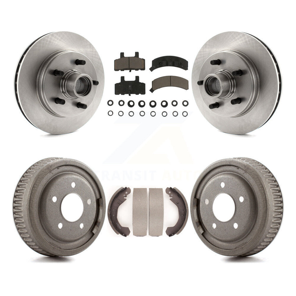 Front Rear Disc Brake Rotors Hub Assembly Ceramic Pads And Drum Kit For 1988-1991 C1500 Chevrolet GMC K8C-102787