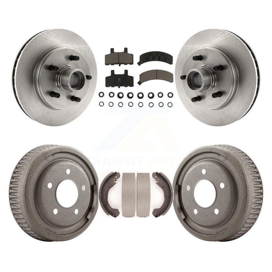 Front Rear Disc Brake Rotors Hub Assembly Ceramic Pads And Drum Kit For 1988-1991 C1500 Chevrolet GMC K8C-102787