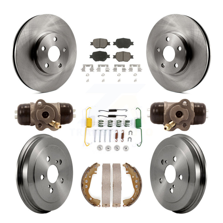 Front Rear Disc Brake Rotors Ceramic Pads And Drum Kit (9Pc) For 2003-2005 Toyota Celica K8C-102798