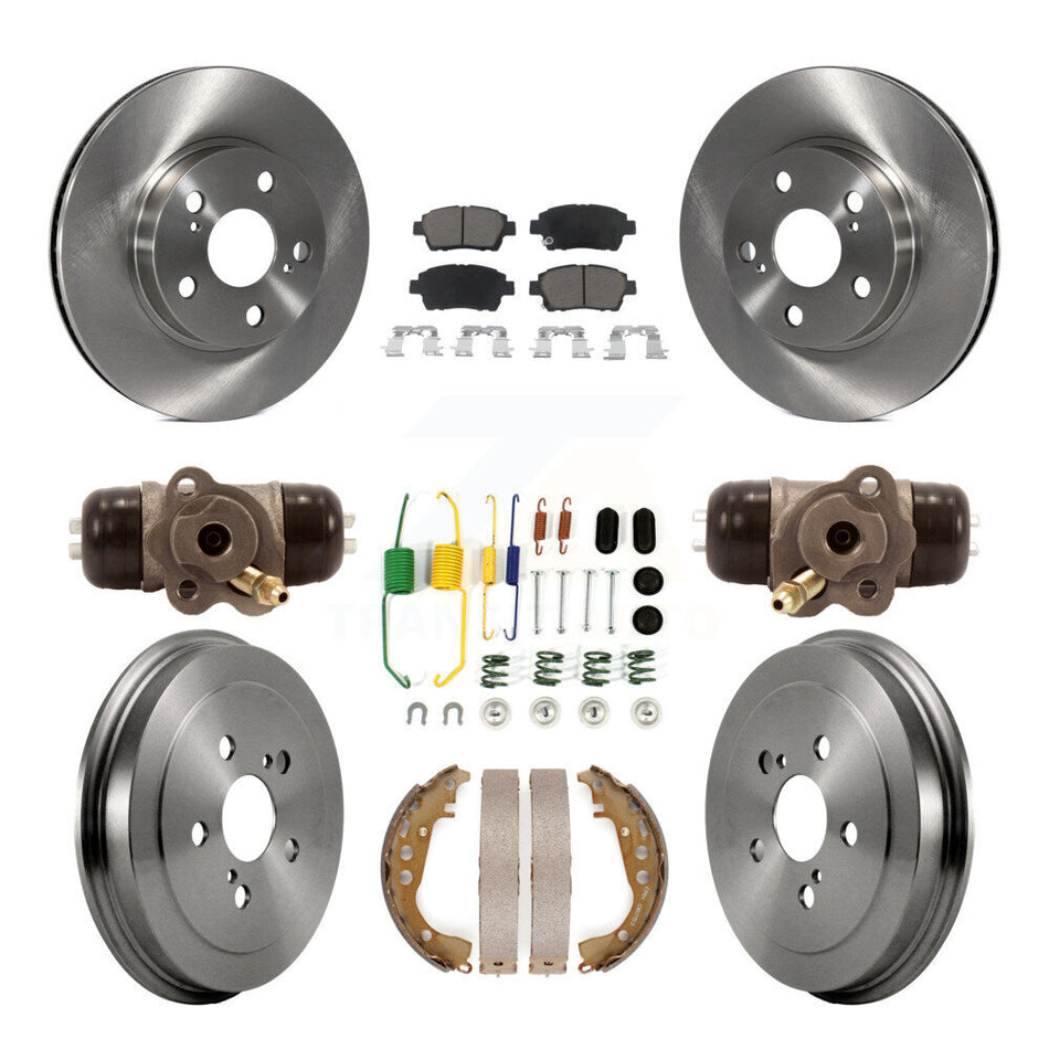 Front Rear Disc Brake Rotors Ceramic Pads And Drum Kit (9Pc) For 2008 Toyota Prius K8C-102799