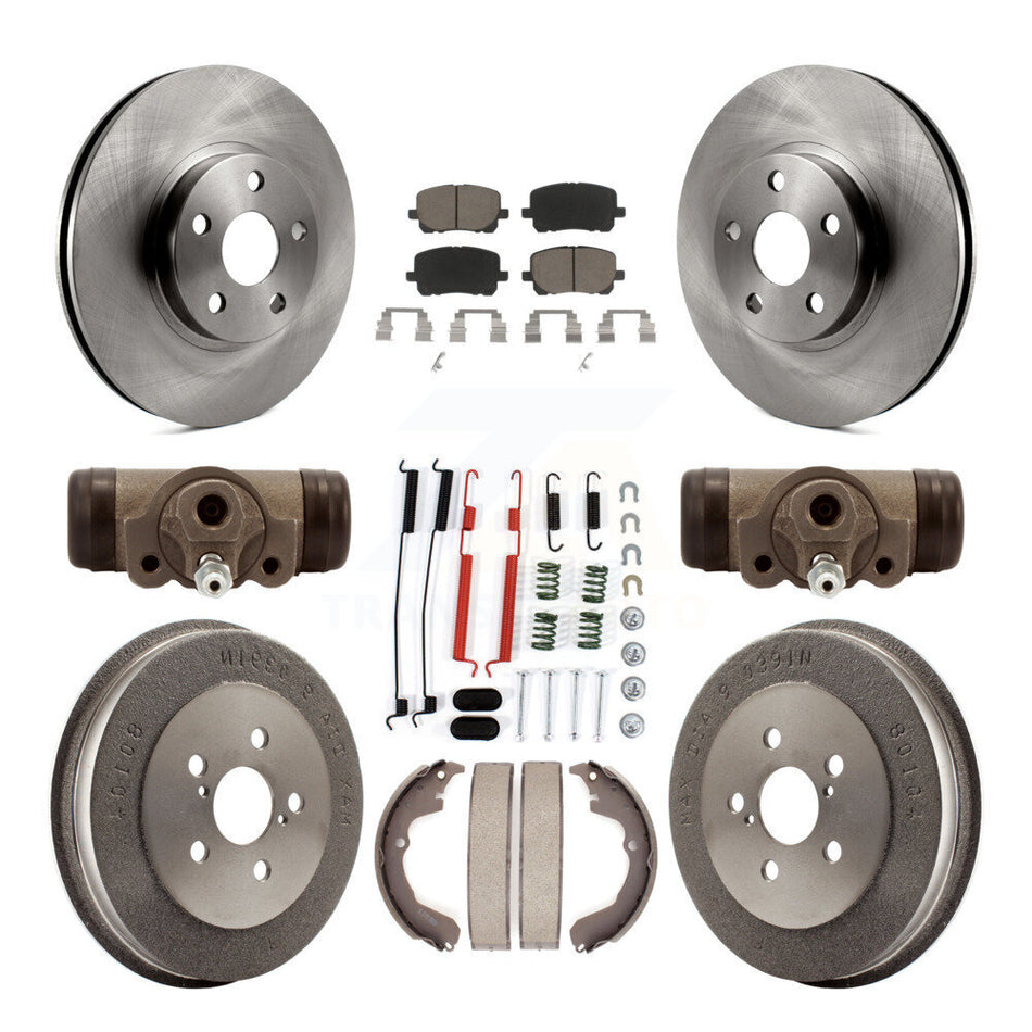 Front Rear Disc Brake Rotors Ceramic Pads And Drum Kit (9Pc) For Toyota Matrix Pontiac Vibe K8C-102805