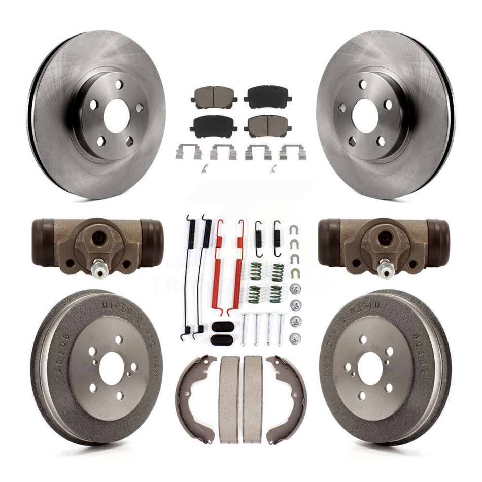 Front Rear Disc Brake Rotors Ceramic Pads And Drum Kit (9Pc) For Toyota Matrix Pontiac Vibe K8C-102805
