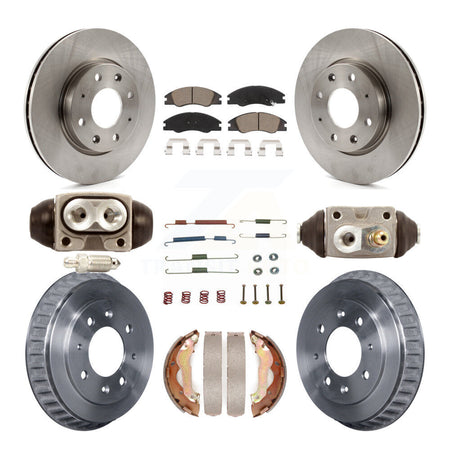 Front Rear Brake Rotors Ceramic Pad Drum Kit (9Pc) For 07-09 Kia Spectra rear brakes K8C-102808