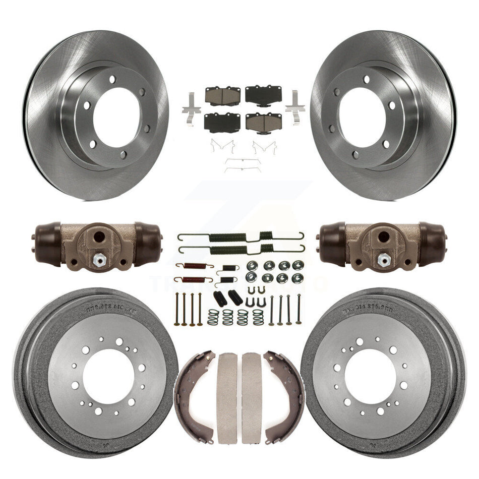 Front Rear Disc Brake Rotors Ceramic Pads And Drum Kit (9Pc) For 2001 Toyota 4Runner Limited Base SR5 With 16" Factory Wheels K8C-102812
