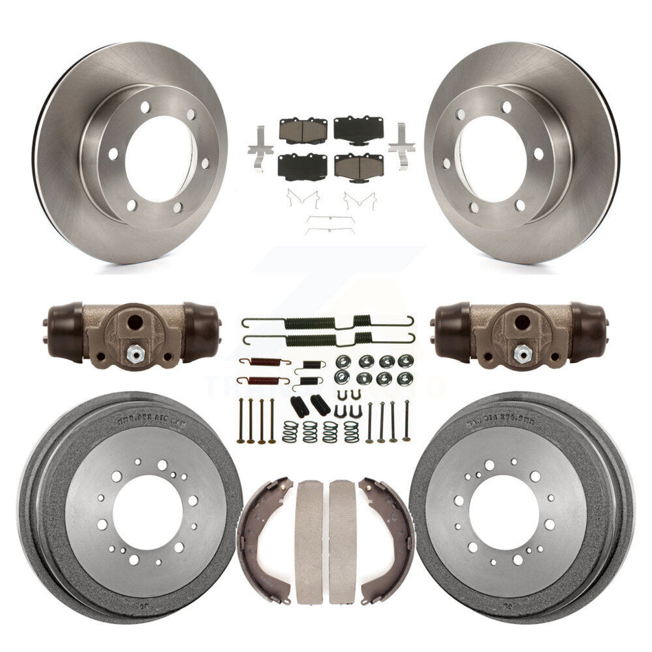 Front Rear Disc Brake Rotors Ceramic Pads And Drum Kit (9Pc) For 2001 Toyota 4Runner Limited Base SR5 With 15" Factory Wheels K8C-102813