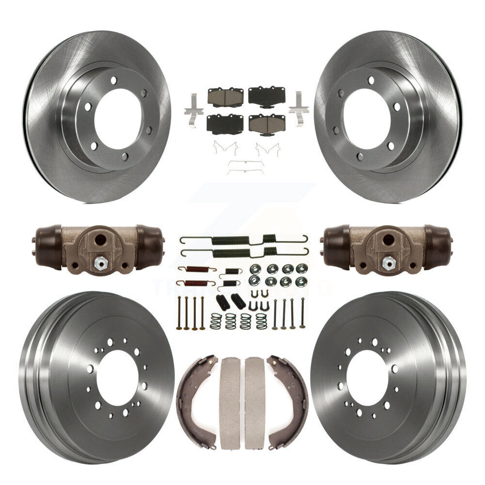 Front Rear Disc Brake Rotors Ceramic Pads And Drum Kit (9Pc) For 2002 Toyota 4Runner Limited SR5 With 16" Factory Wheels K8C-102814