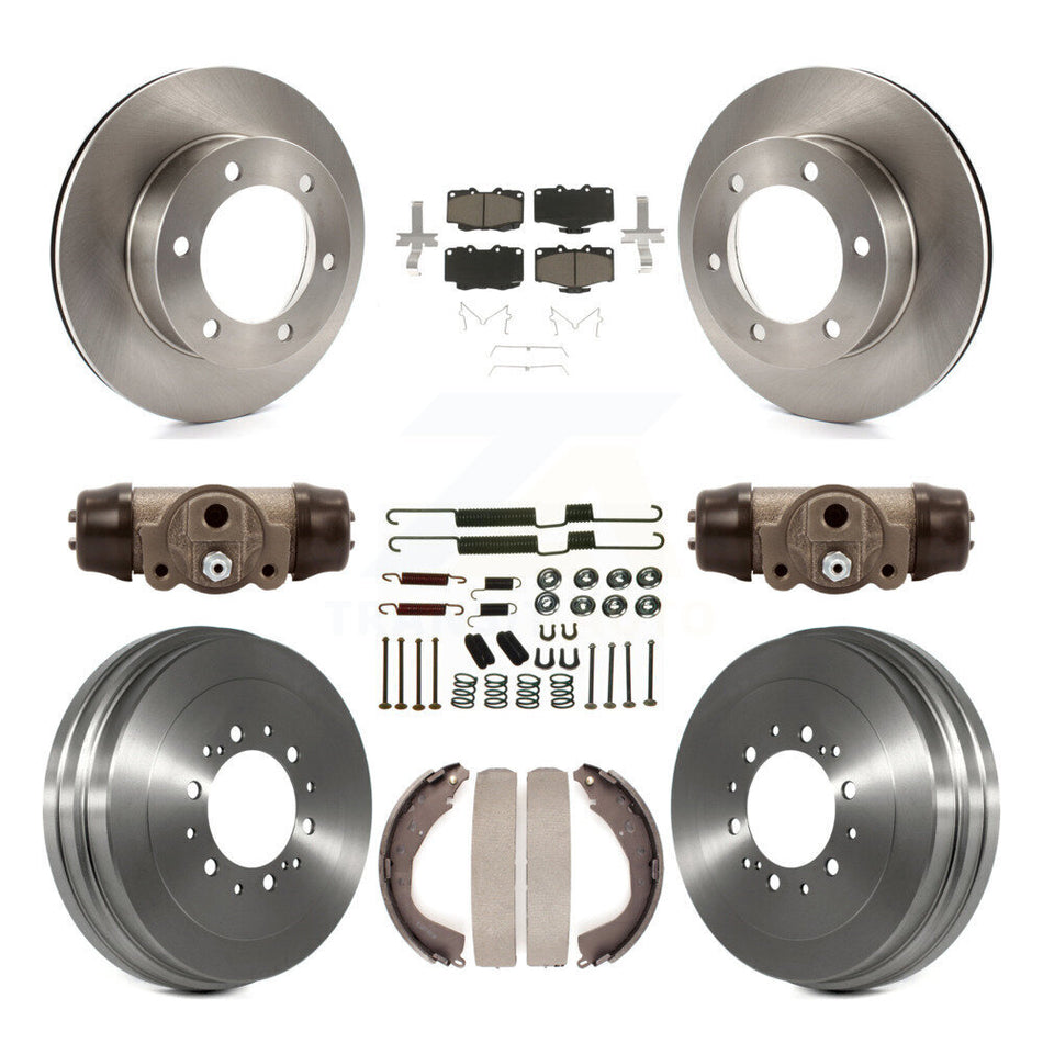Front Rear Disc Brake Rotors Ceramic Pads And Drum Kit (9Pc) For 2002 Toyota 4Runner Limited SR5 With 15" Factory Wheels K8C-102815