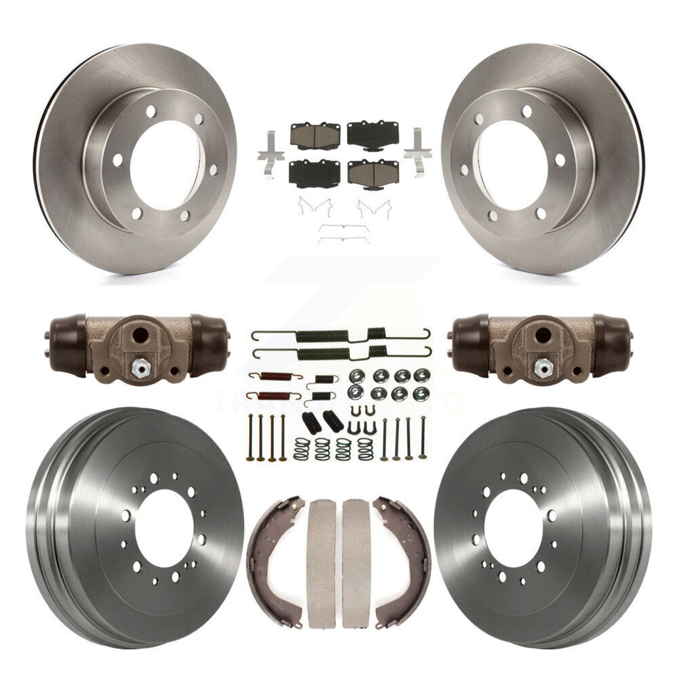 Front Rear Disc Brake Rotors Ceramic Pads And Drum Kit (9Pc) For 2002 Toyota 4Runner Limited SR5 With 15" Factory Wheels K8C-102815
