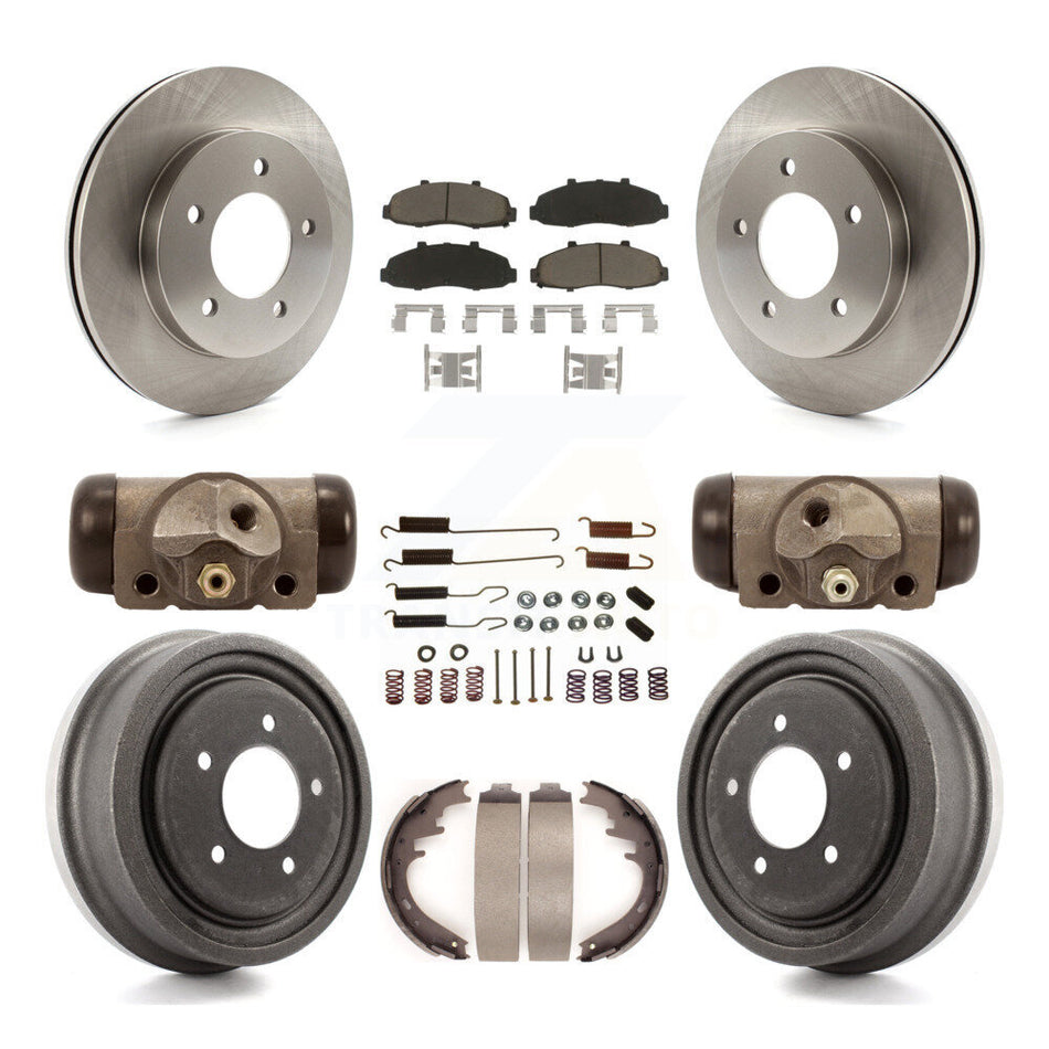Front Rear Disc Brake Rotors Ceramic Pads And Drum Kit (9Pc) For Ford F-150 4WD K8C-102828