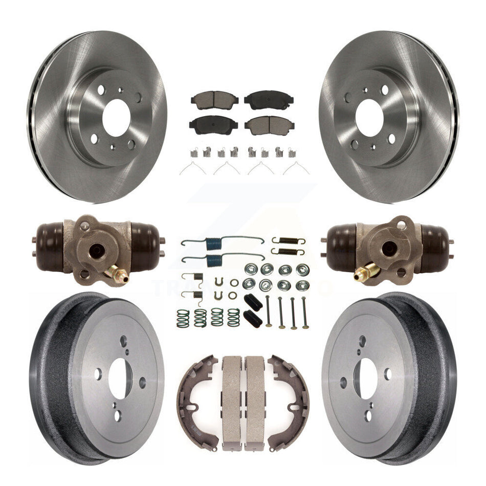 Front Rear Disc Brake Rotors Ceramic Pads And Drum Kit (9Pc) For 1993-1997 Toyota Corolla Geo Prizm K8C-102833