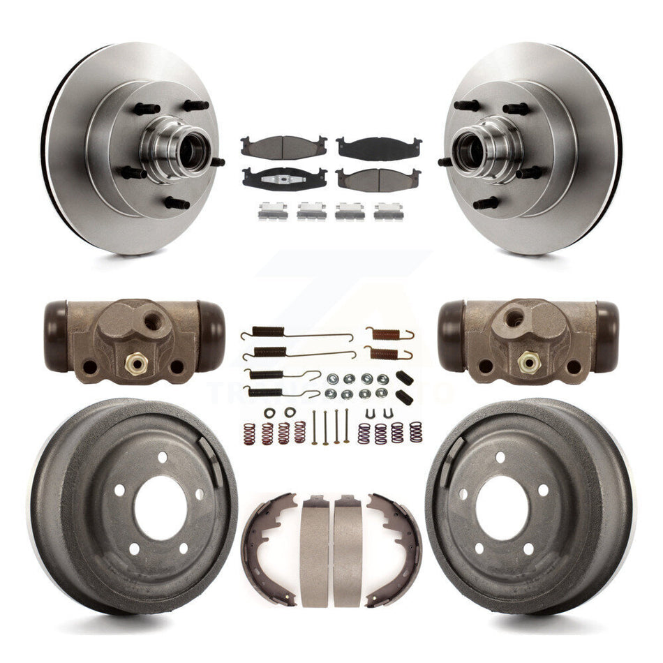 Front Rear Disc Brake Rotors Ceramic Pads And Drum Kit (9Pc) For 1997-1997 Ford E-150 Econoline Club Wagon 15/16" Bore K8C-102841