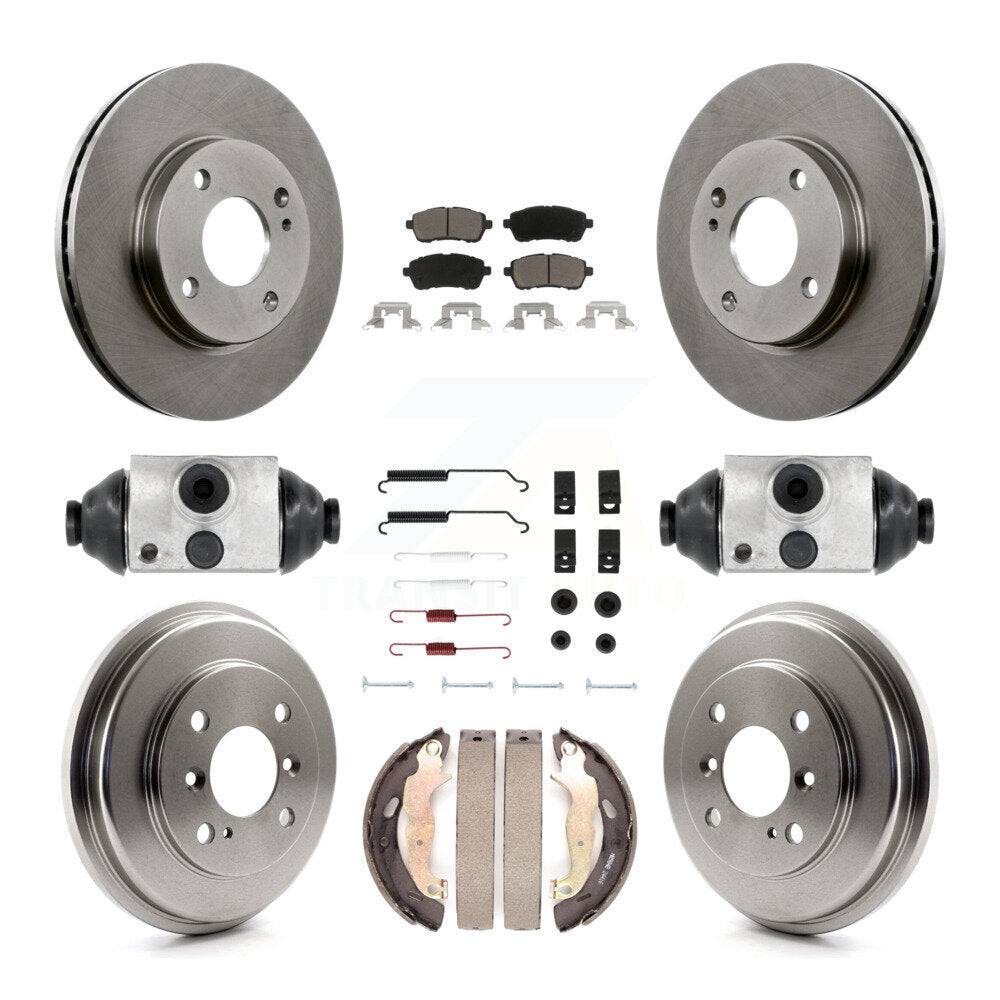 Front Rear Disc Brake Rotors Ceramic Pads And Drum Kit (9Pc) For Ford Fiesta K8C-102852