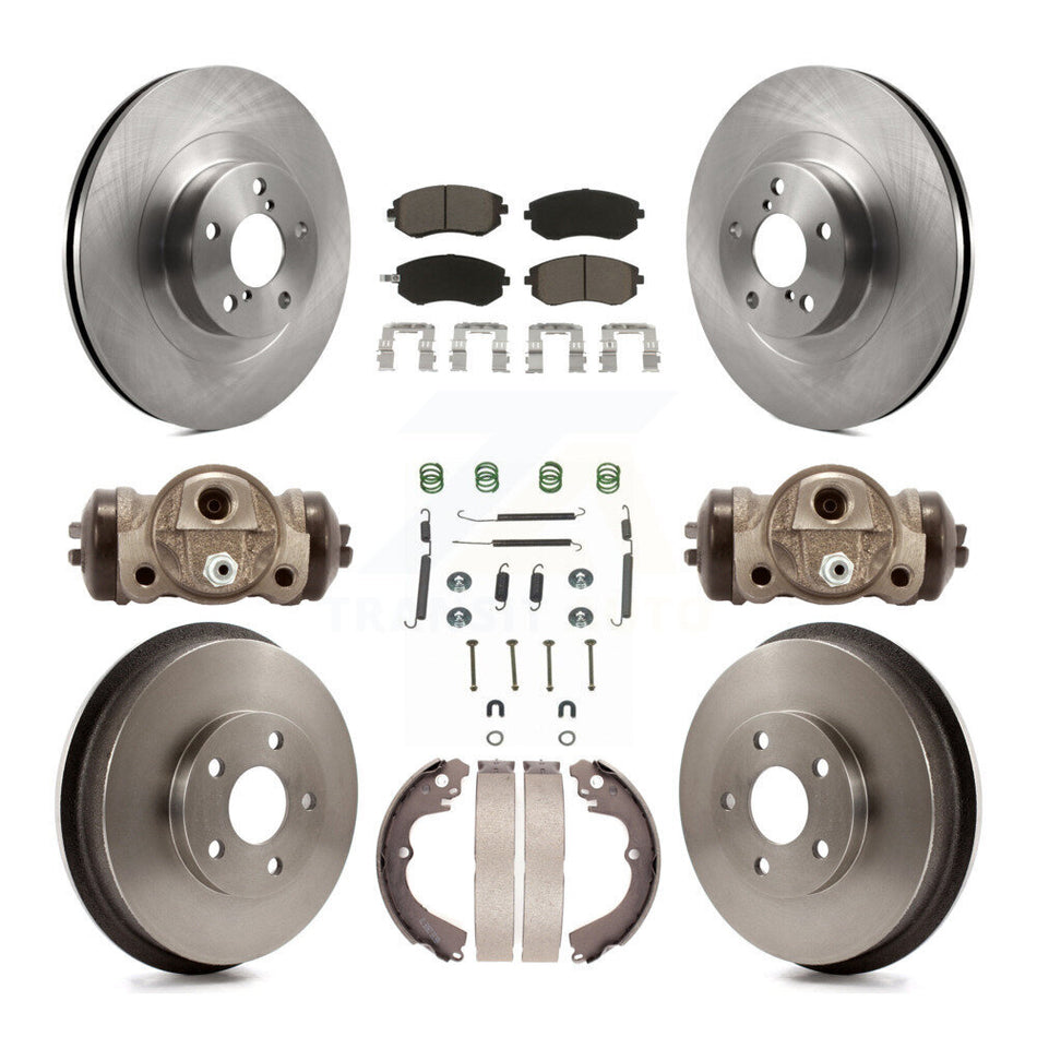 Front Rear Disc Brake Rotors Ceramic Pads And Drum Kit (9Pc) For Subaru Forester Impreza K8C-102874