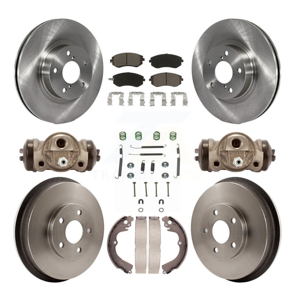 Front Rear Disc Brake Rotors Ceramic Pads And Drum Kit (9Pc) For 2002-2003 Subaru Impreza Outback RS TS K8C-102875