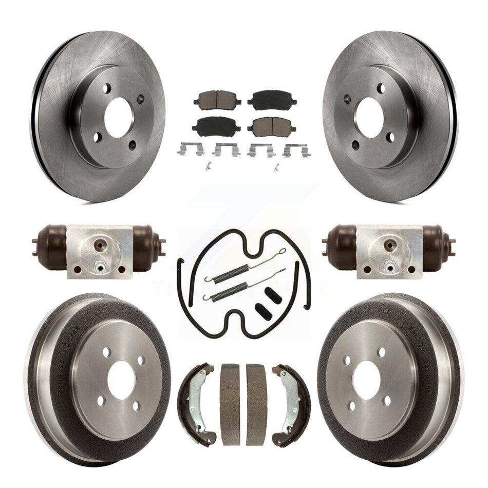 Front Rear Disc Brake Rotors Ceramic Pads And Drum Kit (9Pc) For Chevrolet Cobalt Saturn Ion Pontiac G5 Pursuit K8C-102877
