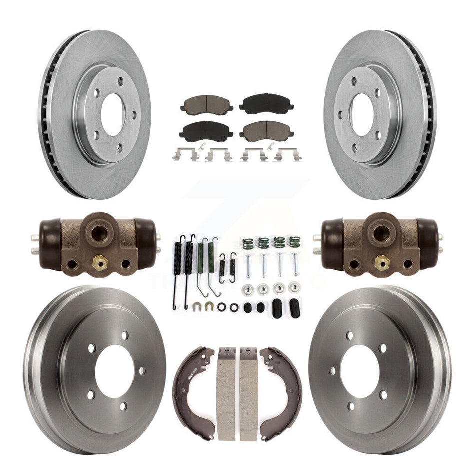 Front Rear Disc Brake Rotors Ceramic Pads And Drum Kit (9Pc) For Dodge Caliber K8C-102878