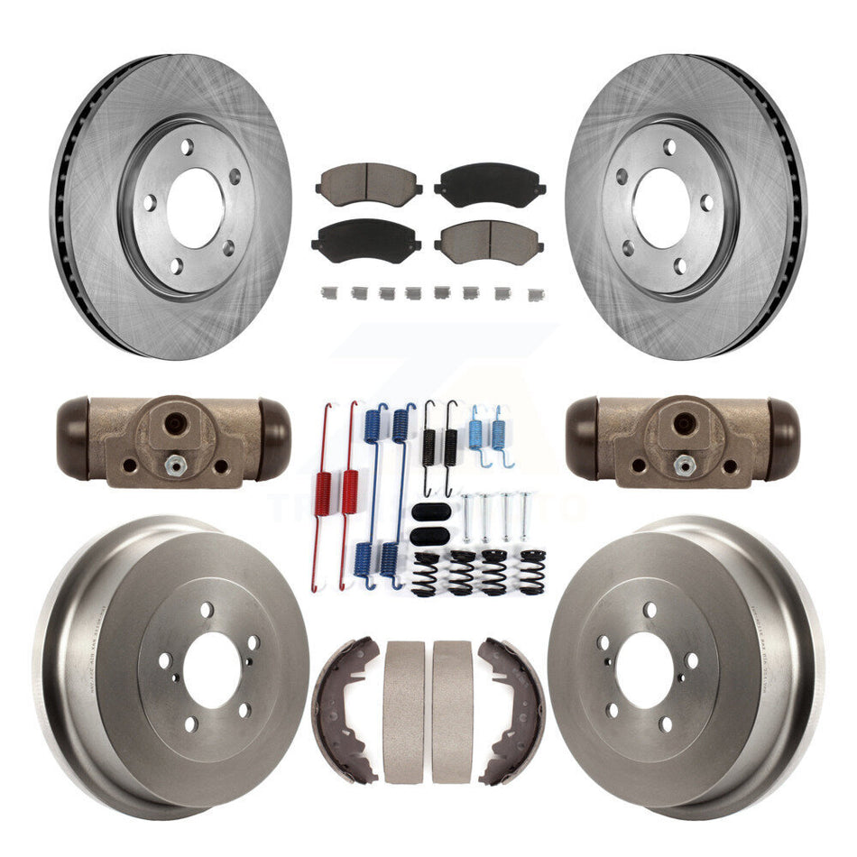 Front Rear Disc Brake Rotor Ceramic Pad & Drum Kit (9Pc) For Dodge Grand Caravan Chrysler K8C-102890
