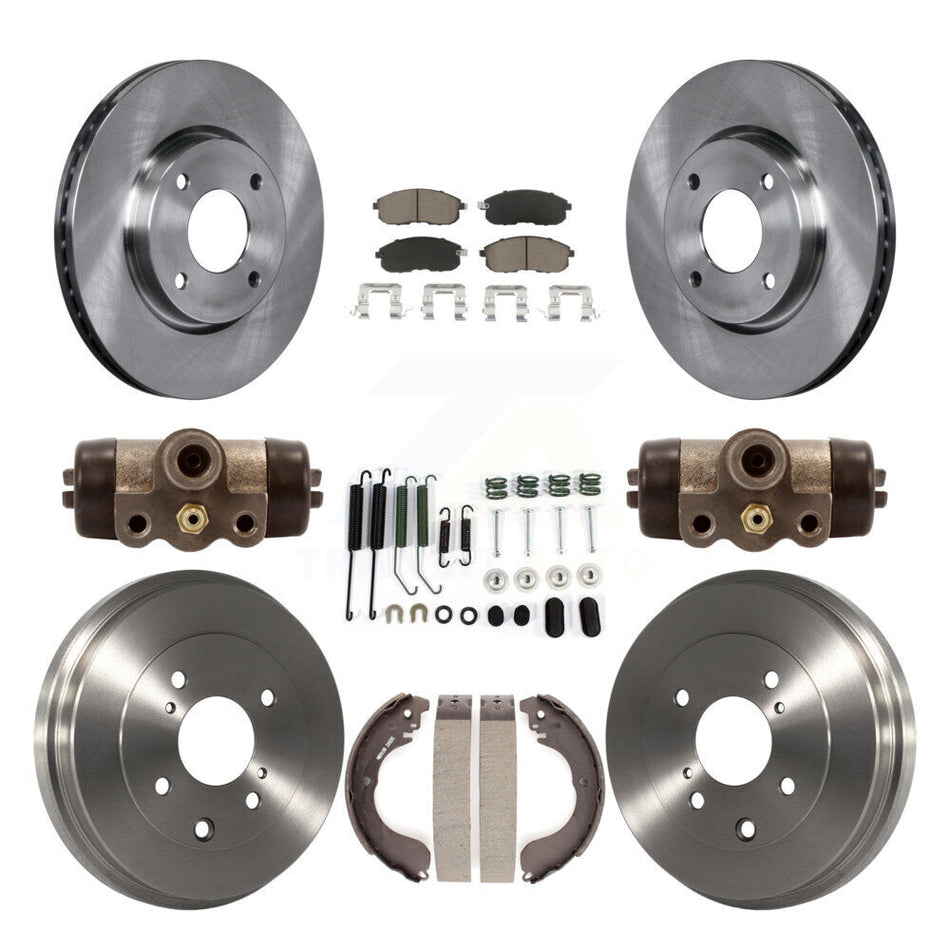 Front Rear Disc Brake Rotors Ceramic Pads And Drum Kit (9Pc) For Nissan Sentra Versa Cube K8C-102893