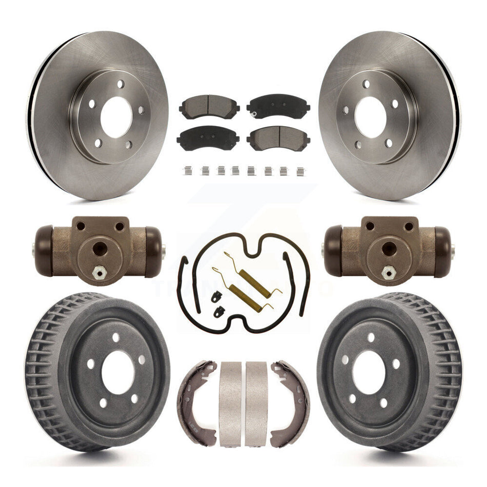 Front Rear Disc Brake Rotors Ceramic Pads And Drum Kit (9Pc) For 2002-2004 Chevrolet Venture Pontiac Montana Oldsmobile Silhouette K8C-102894