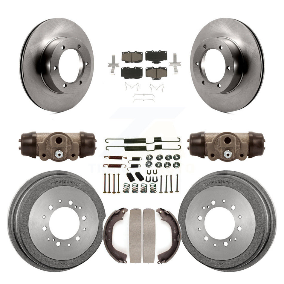 Front Rear Disc Brake Rotors Ceramic Pads And Drum Kit (9Pc) For Toyota Pickup 4Runner K8C-102900