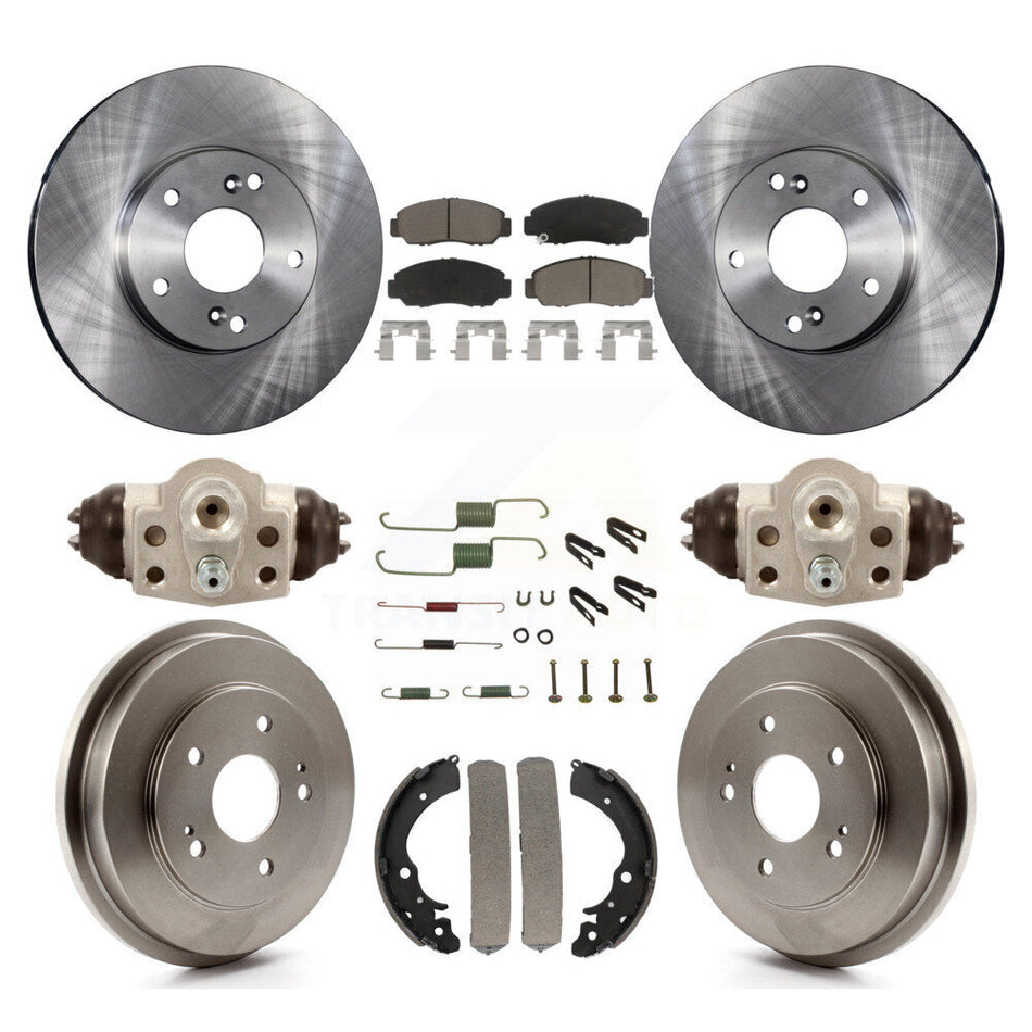 Front Rear Disc Brake Rotors Ceramic Pads And Drum Kit (9Pc) For Honda Civic GX K8C-102903