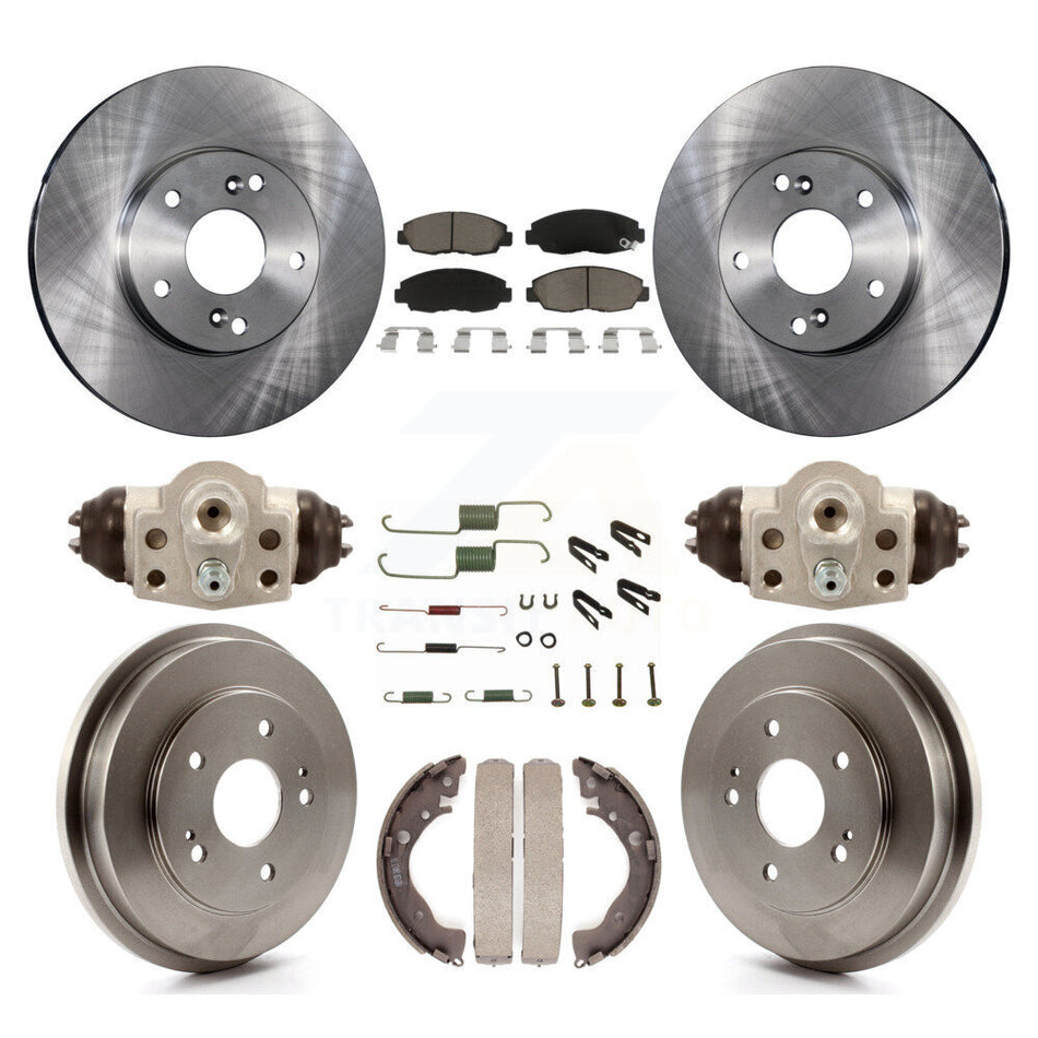 Front Rear Disc Brake Rotors Ceramic Pads And Drum Kit (9Pc) For 2011 Honda Civic GX K8C-102906