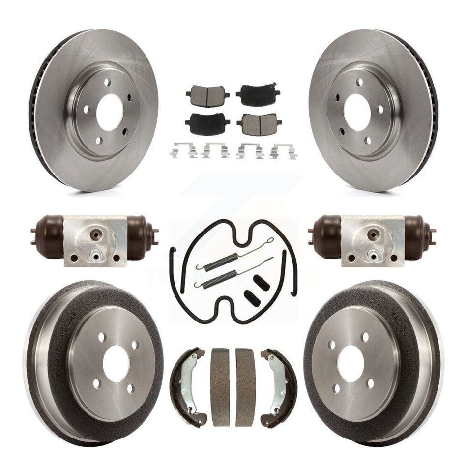 Front Rear Disc Brake Rotors Ceramic Pads And Drum Kit (9Pc) For 2006 Pontiac Pursuit With Brakes K8C-102909