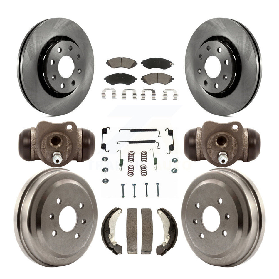 Front Rear Disc Brake Rotors Ceramic Pads And Drum Kit (9Pc) For Chevrolet Aveo Spark Aveo5 Pontiac G3 Suzuki Wave Wave5 Swift+ K8C-102915