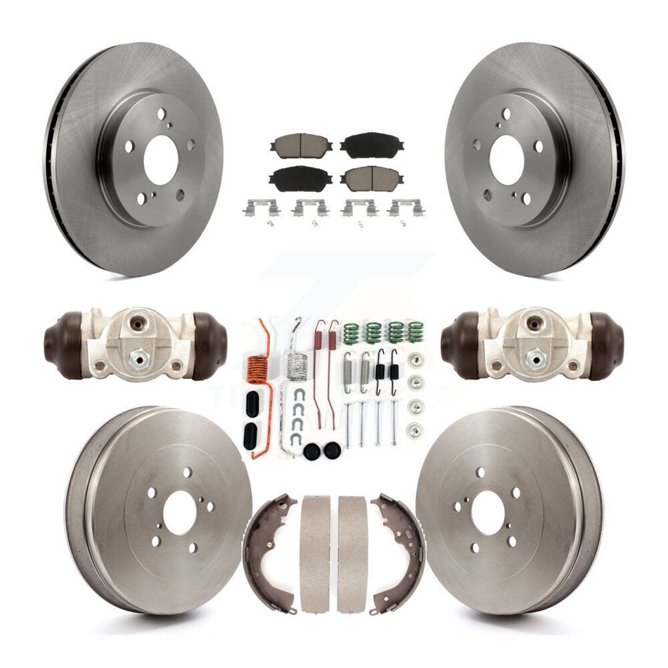 Front Rear Disc Brake Rotors Ceramic Pads And Drum Kit (9Pc) For 2004-2010 Toyota Sienna K8C-102919