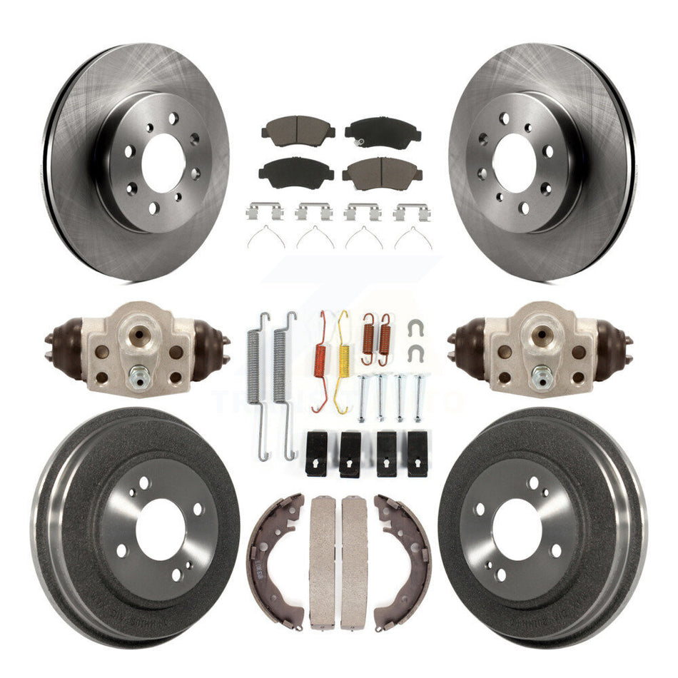 Front Rear Disc Brake Rotors Ceramic Pads And Drum Kit (9Pc) For Honda Fit K8C-102925