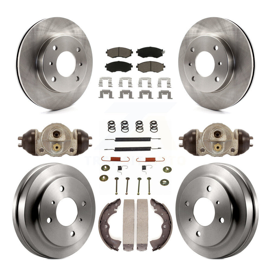 Front Rear Disc Brake Rotors Ceramic Pads And Drum Kit (9Pc) For 2003-2006 Nissan Sentra 1.8L K8C-102935