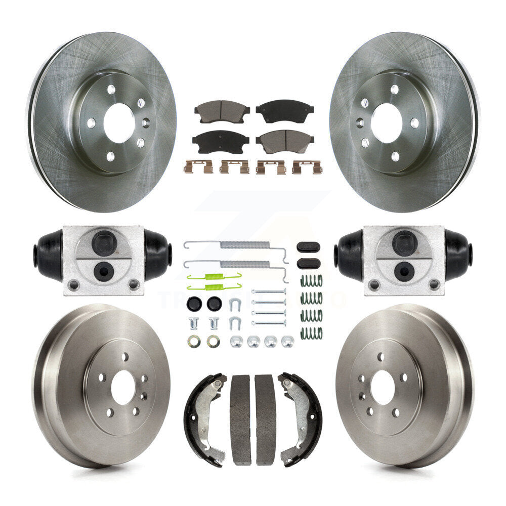 Front Rear Disc Brake Rotors Ceramic Pads And Drum Kit (9Pc) For Chevrolet Cruze Limited K8C-102939