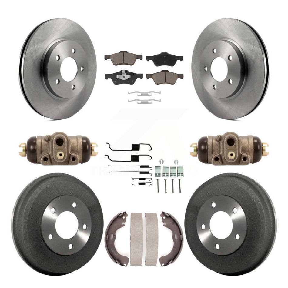 Front Rear Disc Brake Rotors Ceramic Pads And Drum Kit (9Pc) For Ford Escape Mercury Mariner K8C-102947