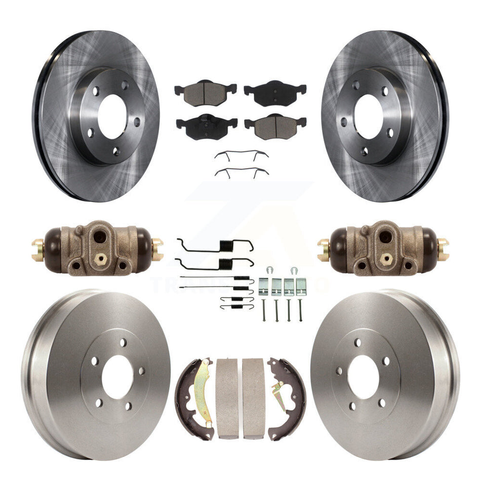 Front Rear Disc Brake Rotors Ceramic Pads And Drum Kit (9Pc) For 2007-2007 Ford Escape Mercury Mariner From 01/08/07 rear brakes K8C-102948