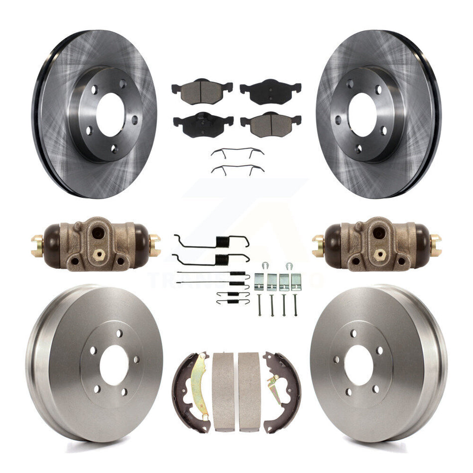 Front Rear Disc Brake Rotors Ceramic Pads And Drum Kit (9Pc) For 2007-2007 Ford Escape Mercury Mariner From 01/08/07 rear brakes K8C-102948