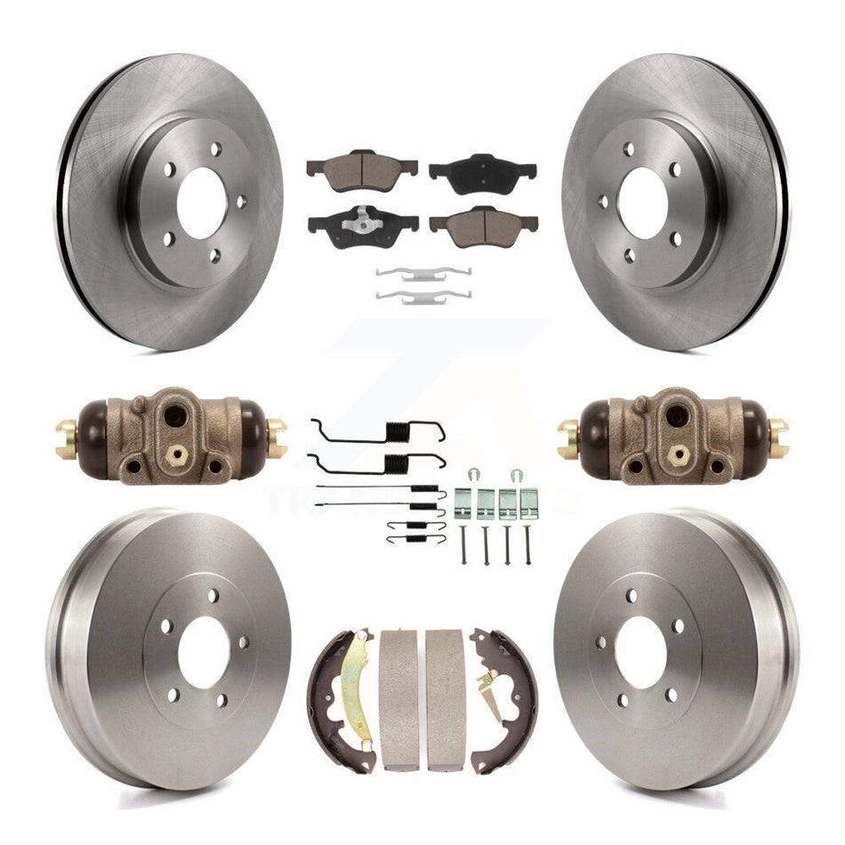 Front Rear Disc Brake Rotors Ceramic Pads And Drum Kit (9Pc) For 2007-2007 Ford Escape Mercury Mariner From 01/08/07 rear brakes K8C-102949