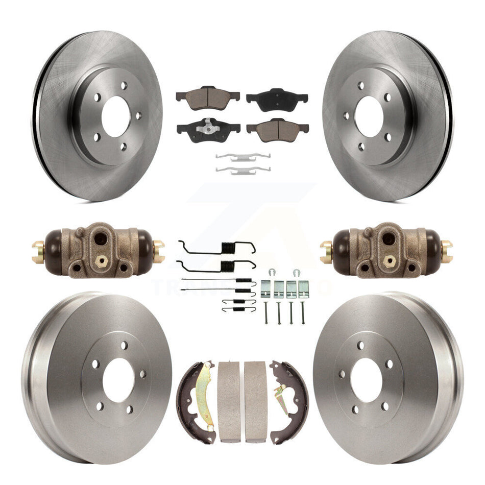 Front Rear Disc Brake Rotors Ceramic Pads And Drum Kit (9Pc) For 2007-2007 Ford Escape Mercury Mariner From 01/08/07 rear brakes K8C-102949