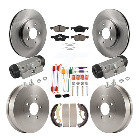 Front Rear Disc Brake Rotors Ceramic Pad & Drum Kit (9Pc) For Ford Escape Mercury Mariner K8C-102951