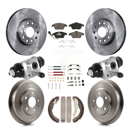 Front Rear Brake Rotor Ceramic Pad & Drum Kit (9Pc) For Volkswagen Jetta rear brakes K8C-102957