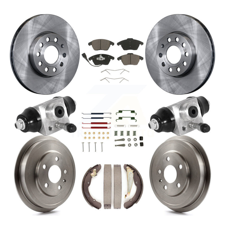 Front Rear Brake Rotor Ceramic Pad & Drum Kit (9Pc) For Volkswagen Jetta rear brakes K8C-102957