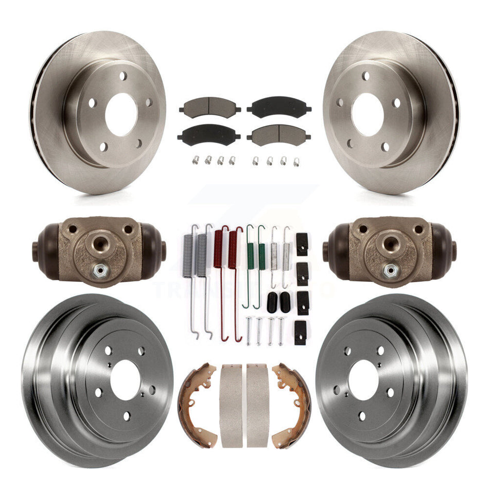 Front Rear Disc Brake Rotors Ceramic Pads And Drum Kit (9Pc) For Dakota Dodge Ram Mitsubishi Raider K8C-102962