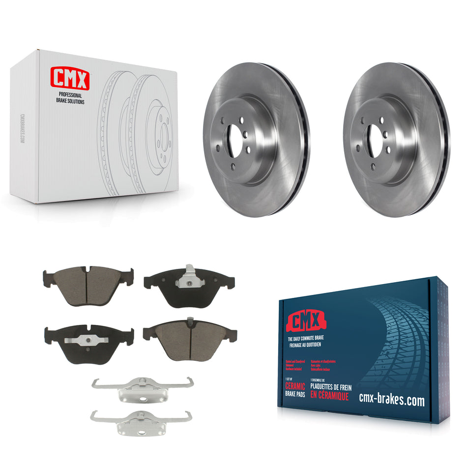 Front Disc Brake Rotors And Ceramic Pads Kit For 2012 BMW 335i Convertible Coupe With Blue Painted Calipers K8C-102989