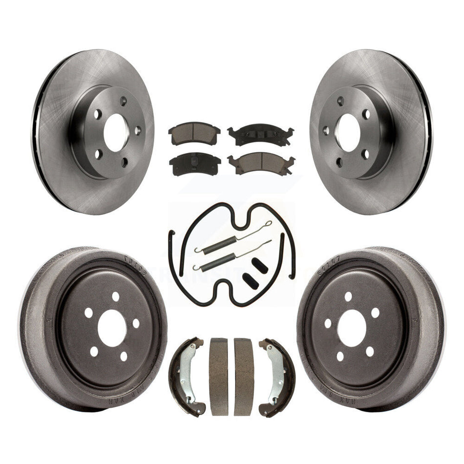 Front Rear Disc Brake Rotors Ceramic Pads And Drum Kit (7Pc) For 2003-2005 Chevrolet Cavalier Pontiac Sunfire K8C-103058